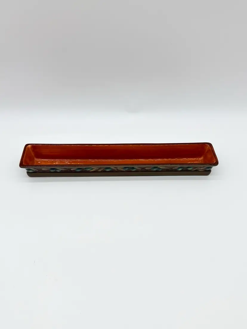 Ceramic Olive Branch Condiment Holder Incense Holder Hand Painted