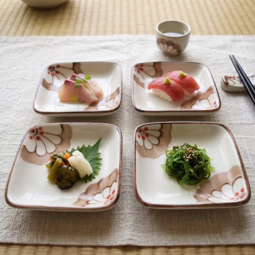 Set of 4 Vintage Japanese Ceramic Plates