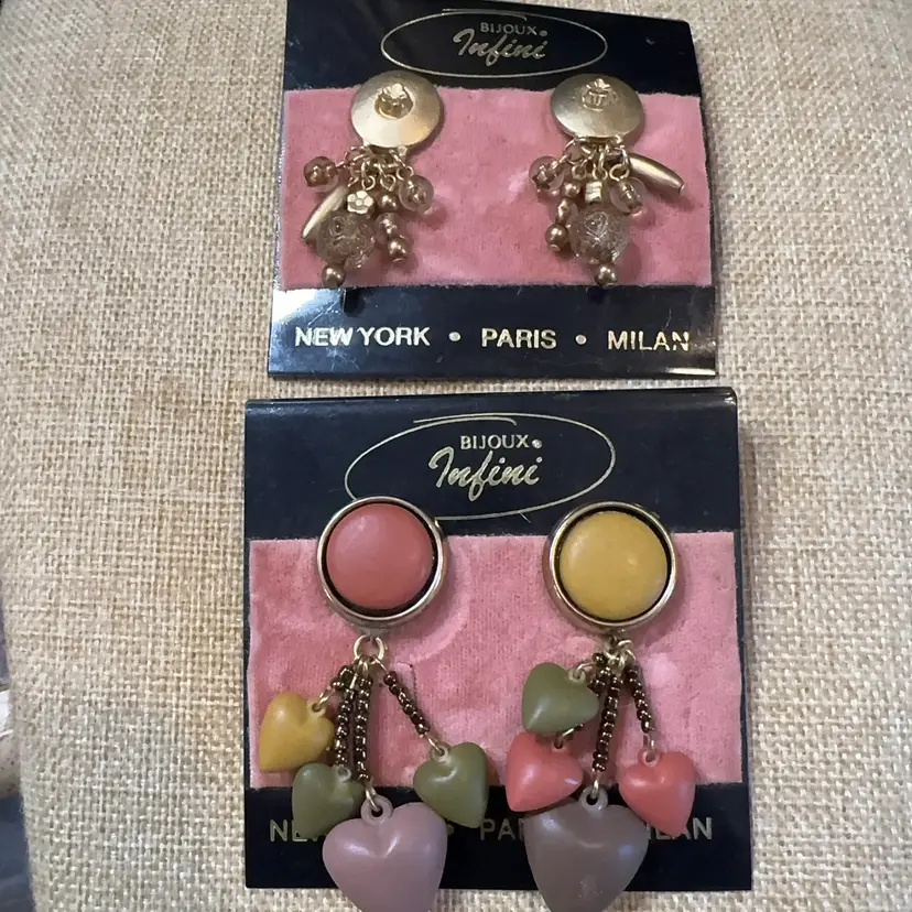 Vintage NOS Set Of Two Post Back Fall Earrings Sets