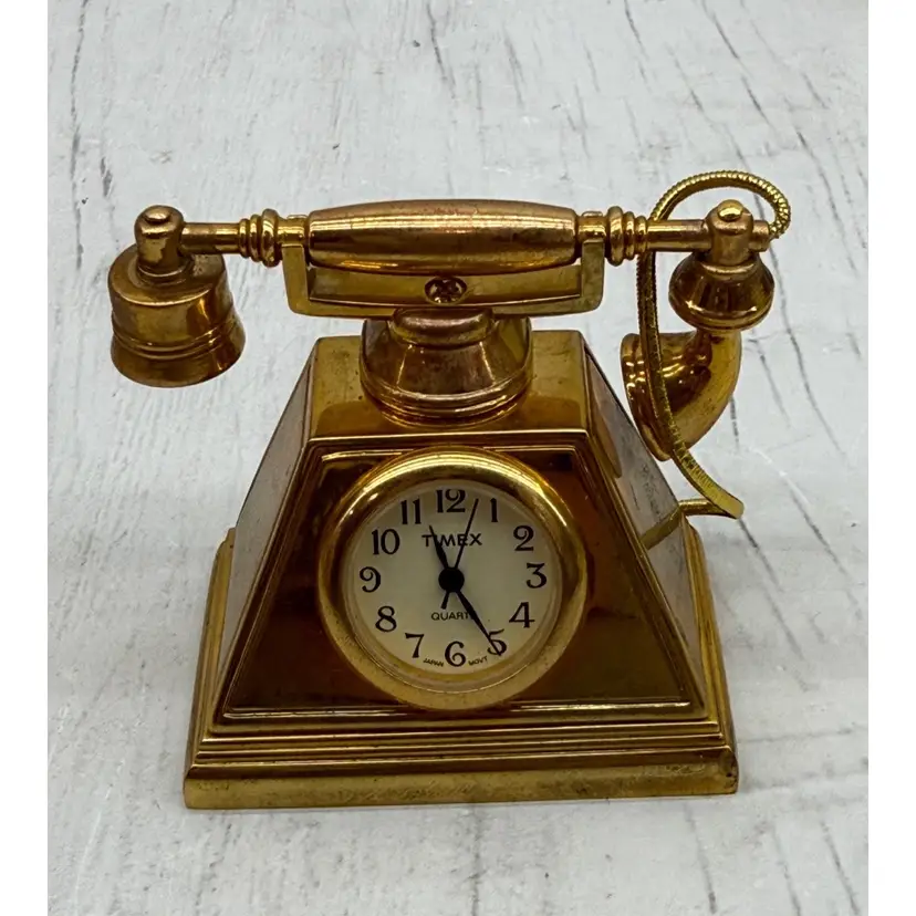 Timex 2" Small Desk Clock Mini Telephone Miniature NEW Battery Works