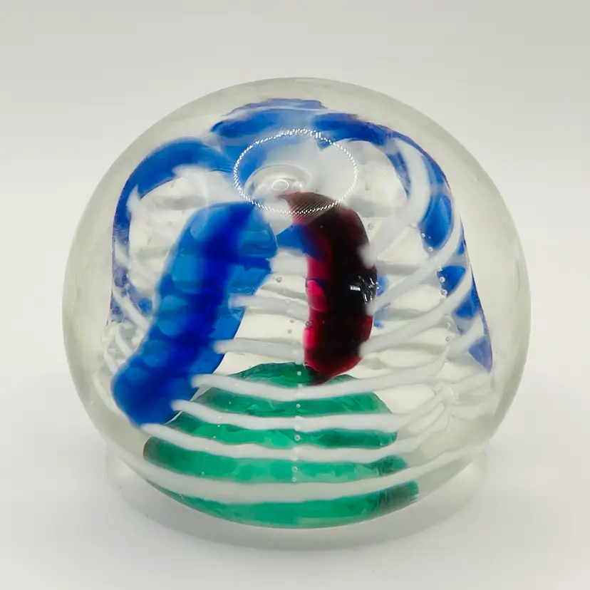 Young & Constantin Glass Paperweight, Signed