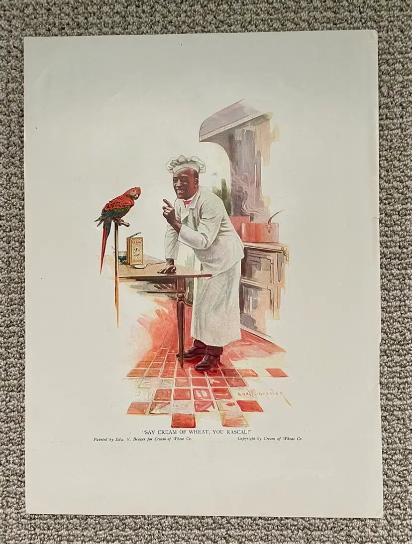 Say Cream of Wheat, You Rascal Macaw Bird Ephemera Magazine Ad Verso Modern Priscilla Cover