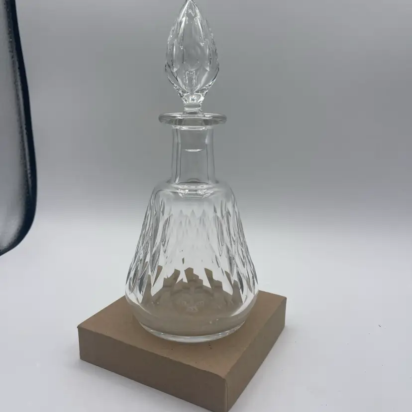 Baccarat France Crystal Armagnac Decanter w/ Stopper Diamond Cut  8.5”