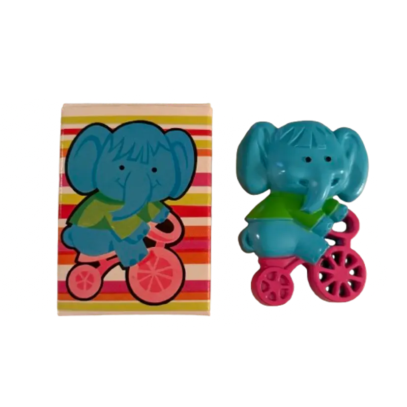 Vintage Avon 1975 Kid’s Pedal Pusher Pin Pal Blue Elephant 2.5” w/ Original Box