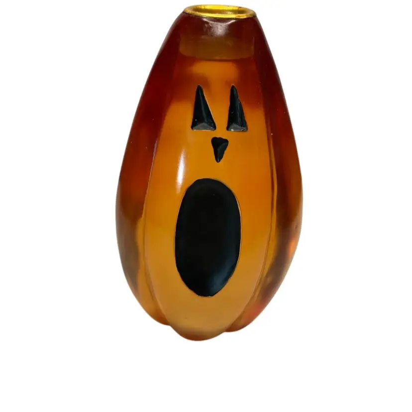 Midwest Of Cannon Falls Vintage Lucite Jack-O-Lantern Candle Holder
 @6 1/2x3 1/2 Glows