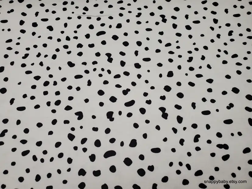Dalmatian Dot Flannel Fabric Remnant - 100% Cotton - Choose Size - Soft Craft & Quilting Fabric