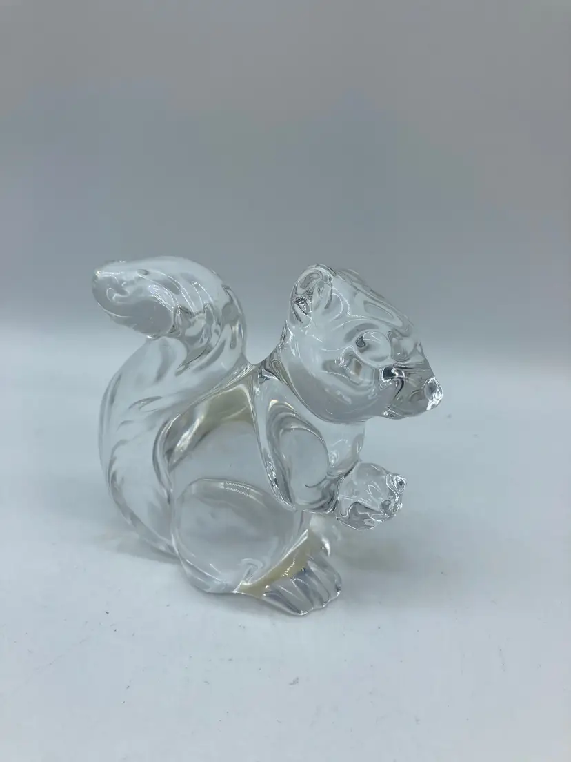 Czech Republic Clear Glass 24% Lead Crystal Squirrel Figurine Princess House Pets