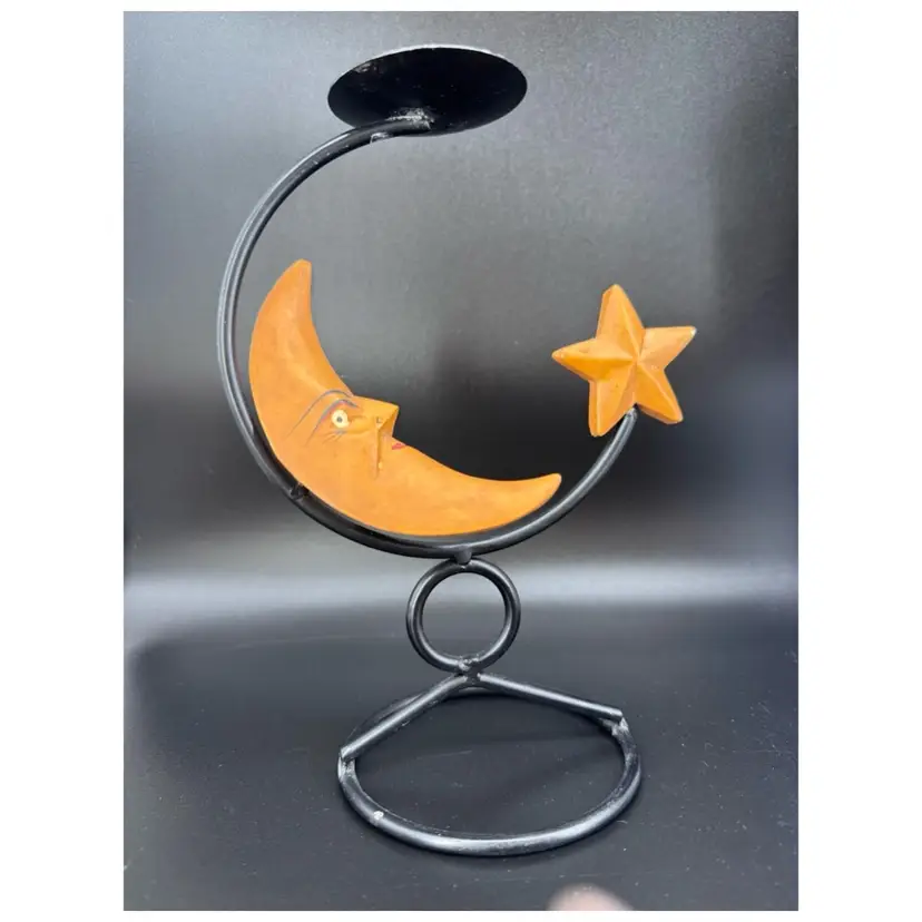 Moon And Star Candleholder 9”
