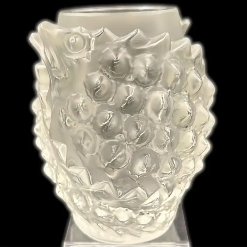 #01 LALIQUE FRENCH CRYSTAL MARTIGUES VASE