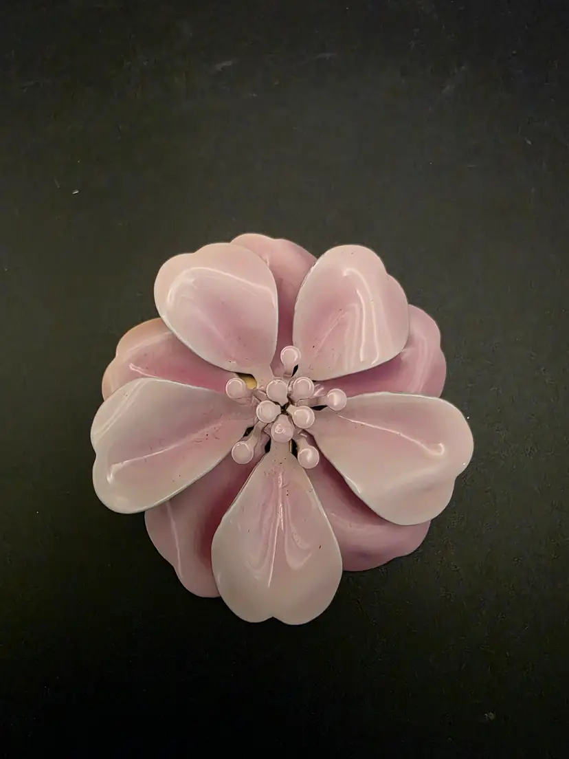 Enamel Flower Brooch