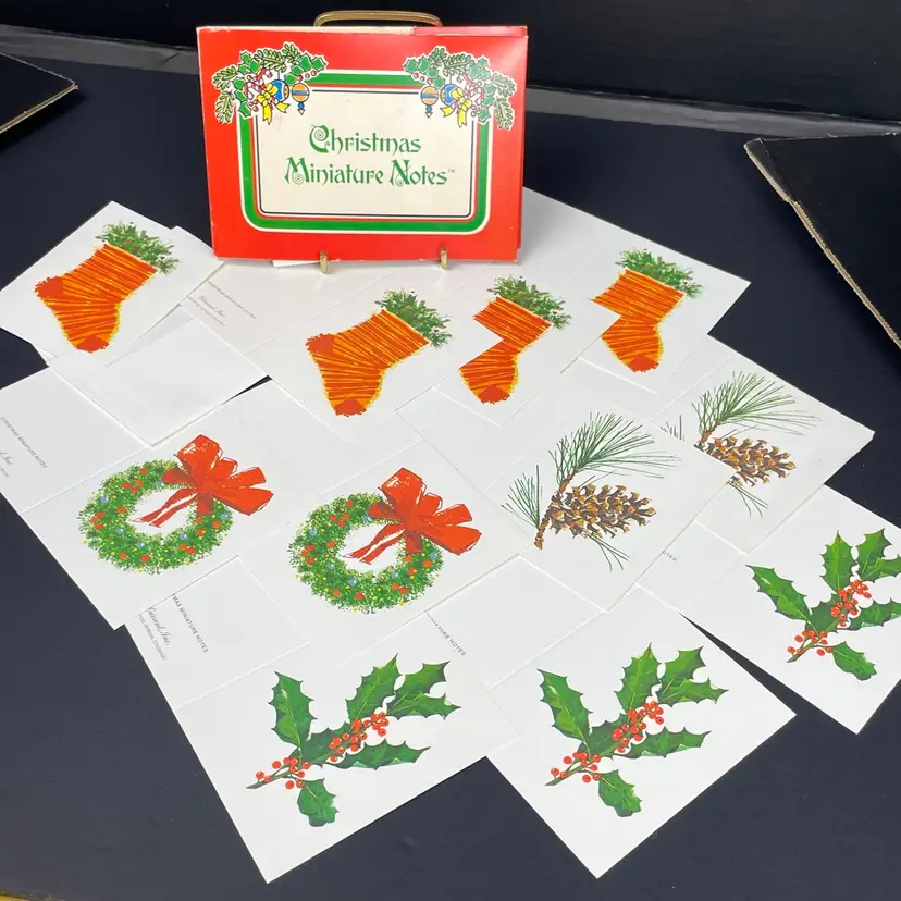 Christmas Miniature Notes 50s 60s Vintage Greeting Cards Envelopes Set of 11