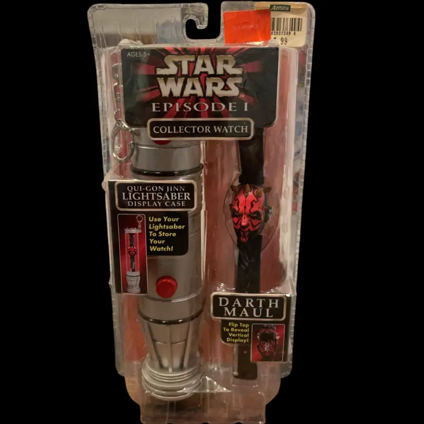 1999 Star Wars Episode 1 - Darth Maul Light Saber w/ Collector Watch - Sealed
