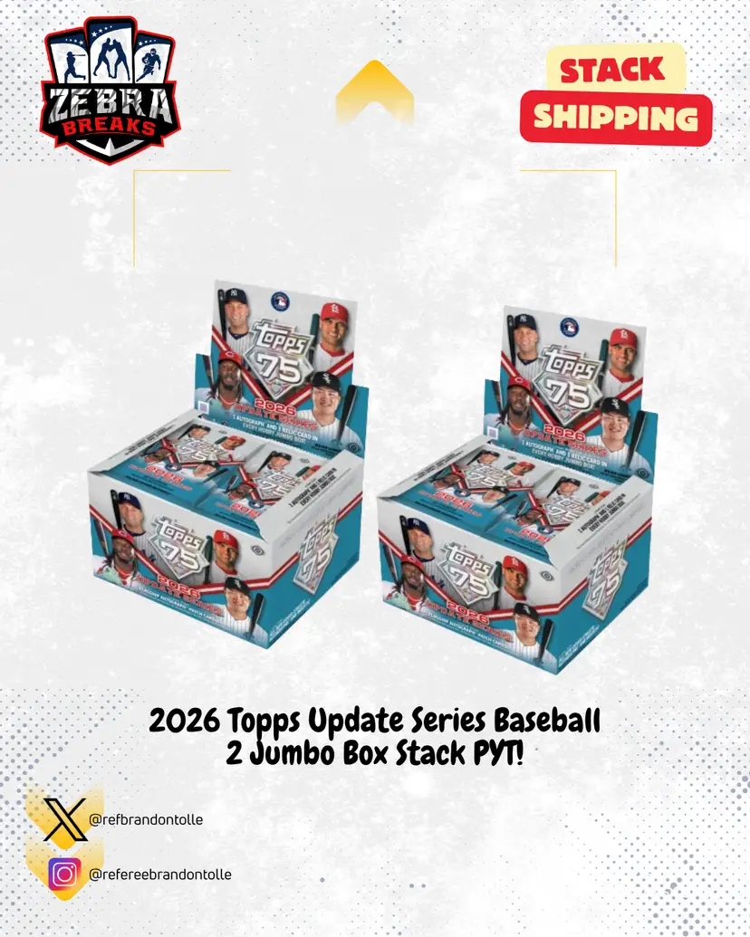 ZB 26388: 2026 Topps Update Series Baseball 2 Jumbo Stack PYT 1 (Rips 10/16)