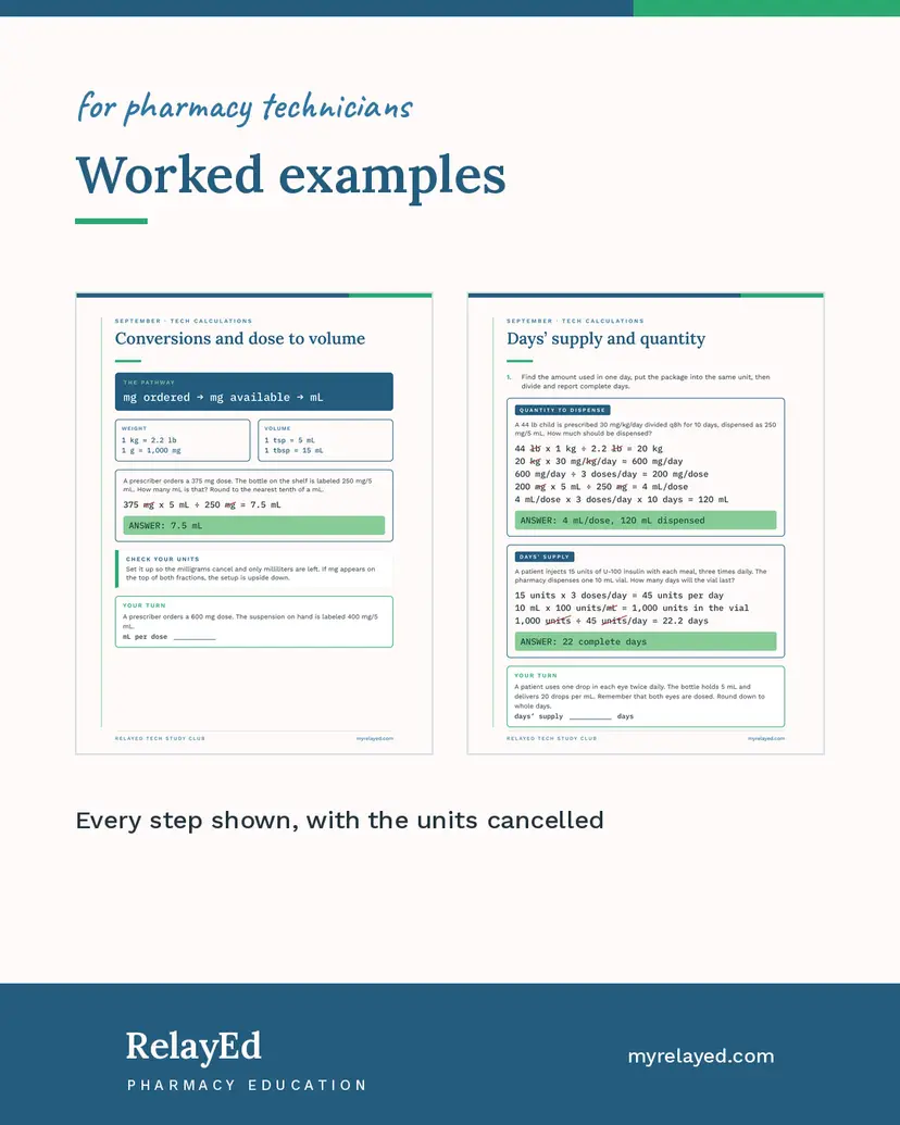Pharmacy Technician Calculations + Order Entry Practice Pack