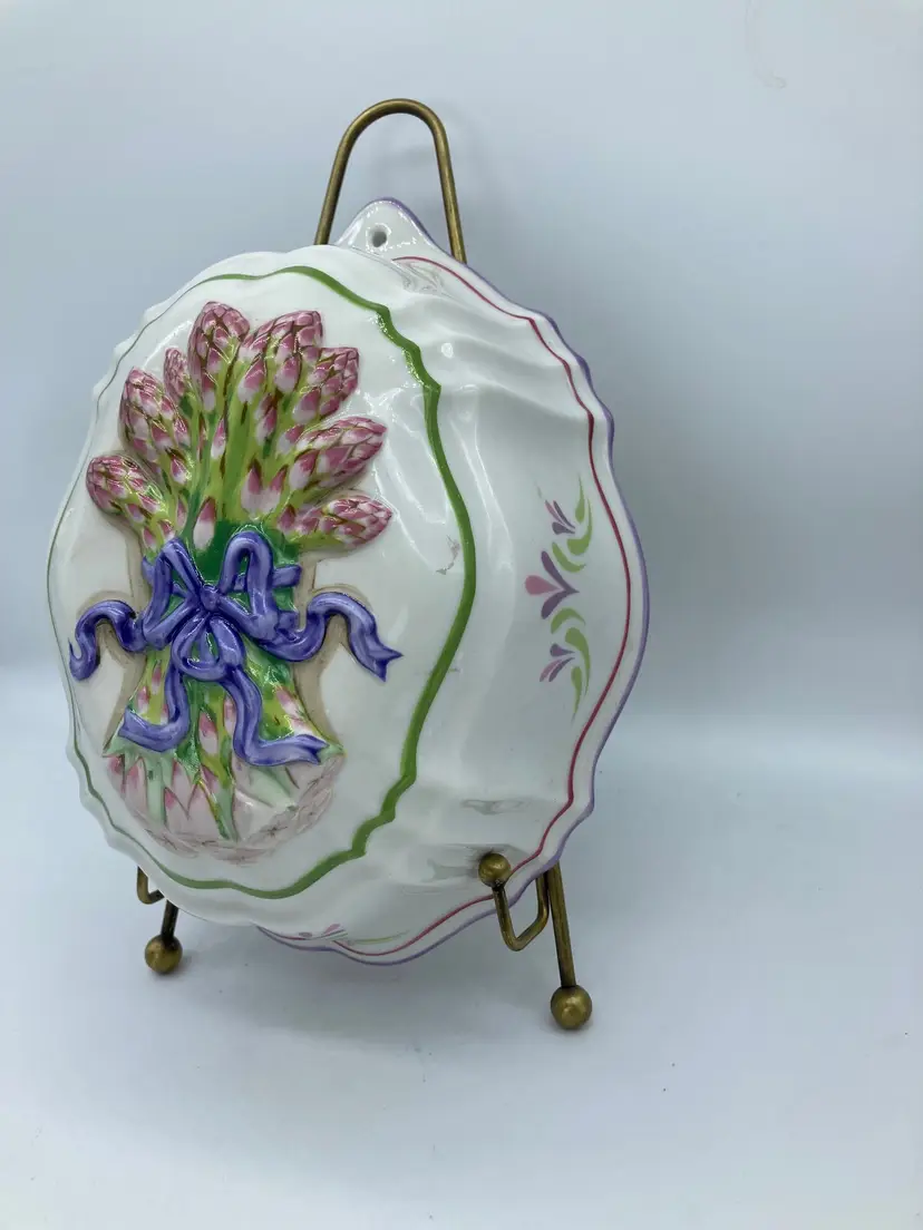 Vintage 1986 Le Cordon Bleu Franklin Mint Asparagus Wall Hanging-Jello Mold