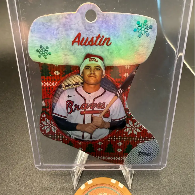 Austin Riley Stocking Ornament Topps Holiday Atlanta Braves