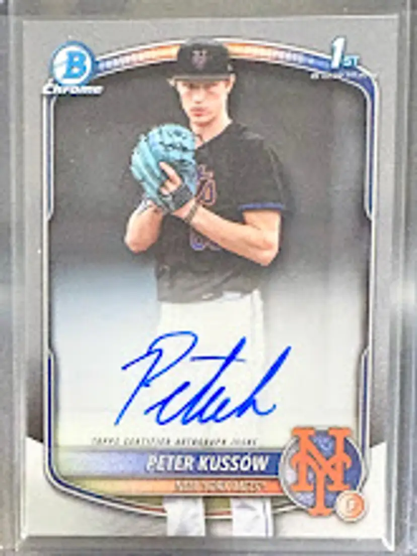 2025 Bowman Draft Peter Kussow Prospect 1st Chrome Autograph New York Mets