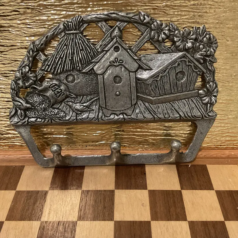 🎉Pewter Rustic Birdhouse Wall Hook