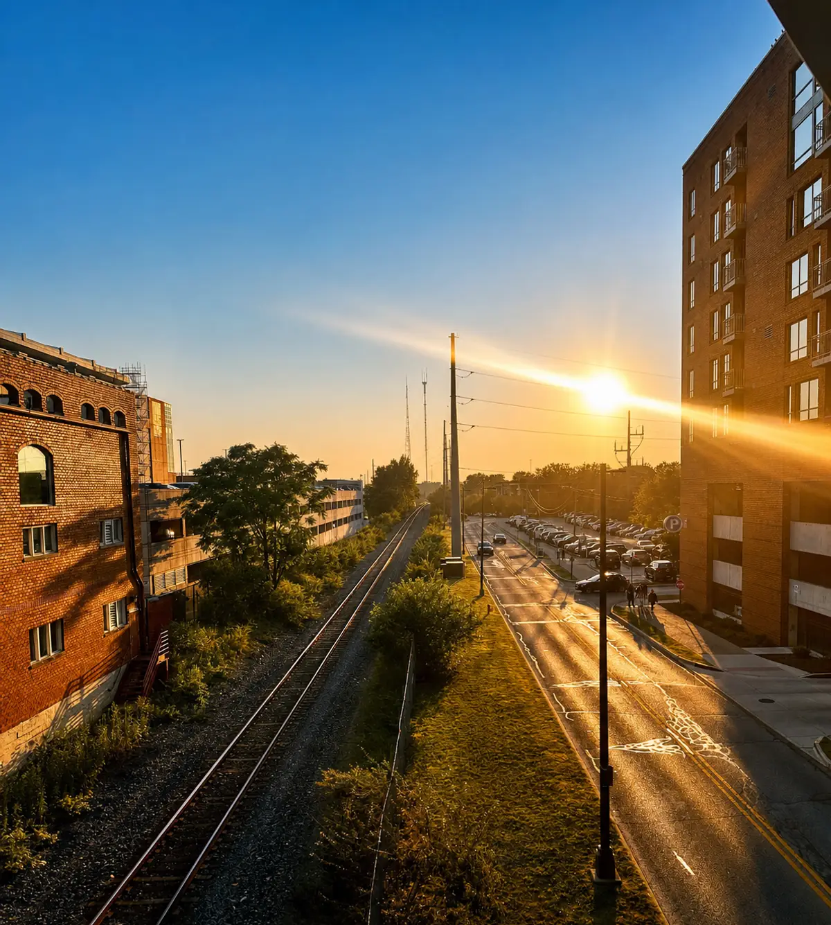 Urban sunset photography sample