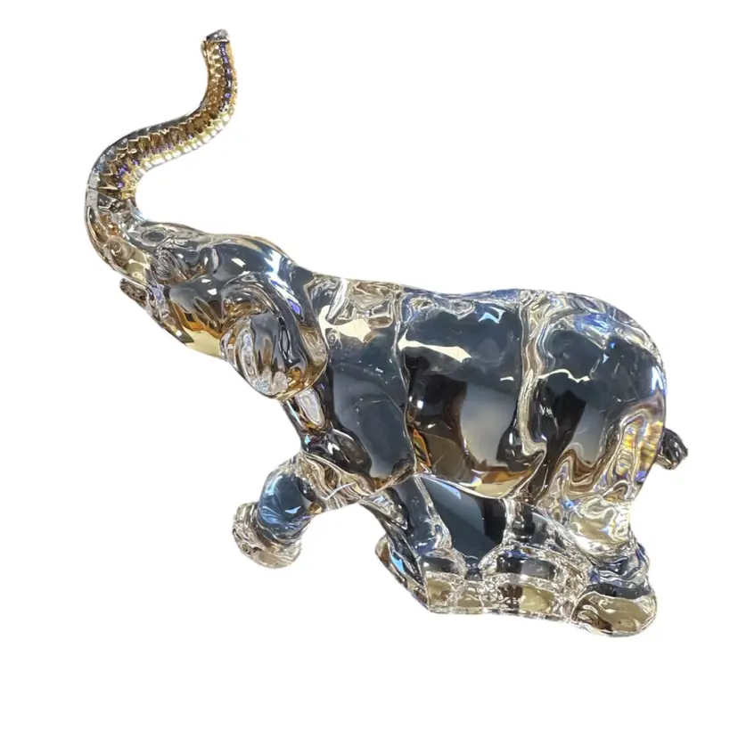 Lenox Glass Elephant Trunk Up For Luck 4”T X 4” X 1”