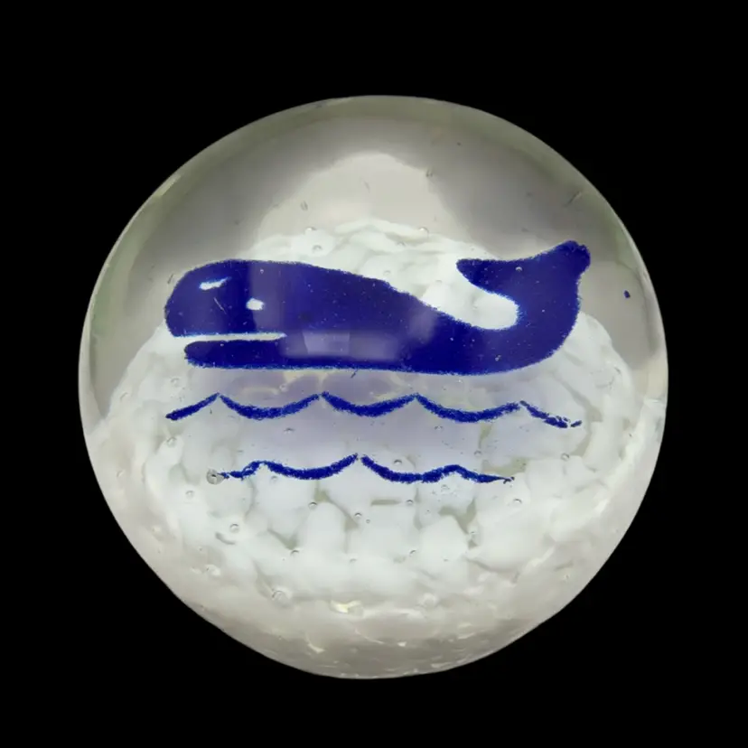 Sandwich Glass Exceptionally Rare MCM Paperweight Commemorating New Bedford, MA -4”
