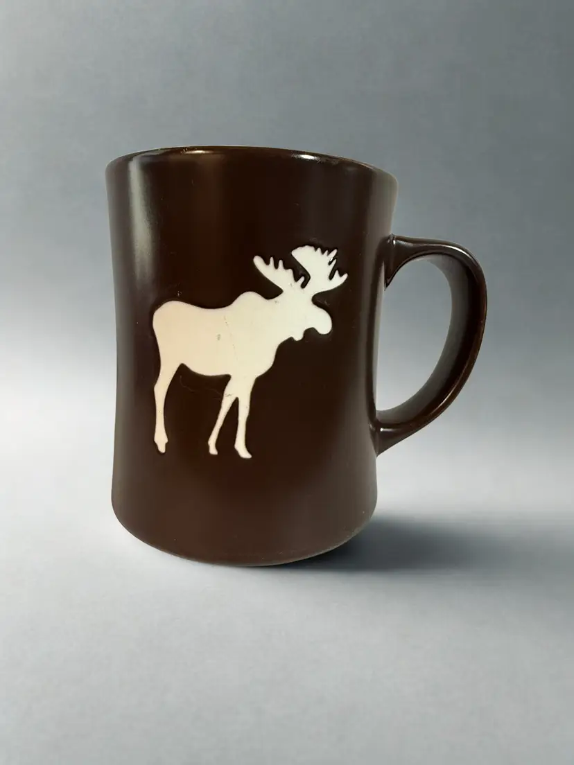 Vintage 2009 Starbucks Moose Coffee Mug Brown New Bone China Cup Woodland Cabin Lodge Collectible 12 oz