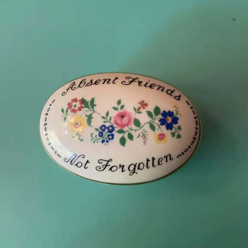 Crown Staffordshire Fine Bone China Pill/ Trinket Dish Gold Trim Florals
