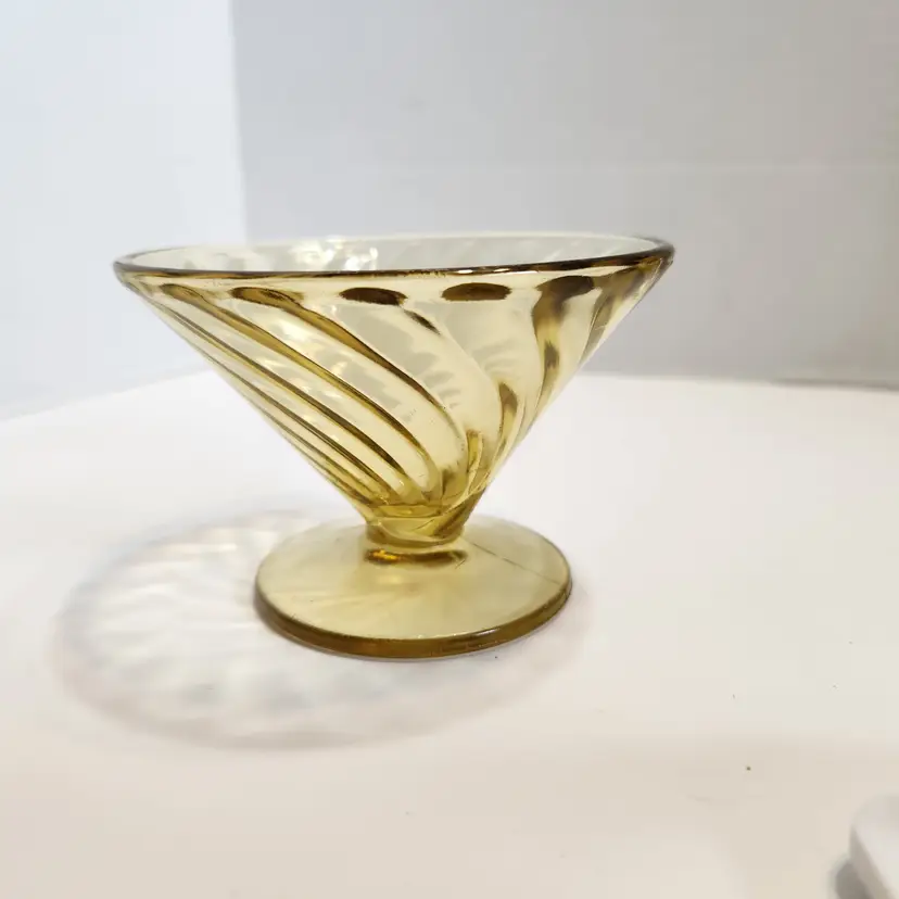 Federal Glass Diana Amber Footed Sherbet Cone Shape Depression Glass 1930s