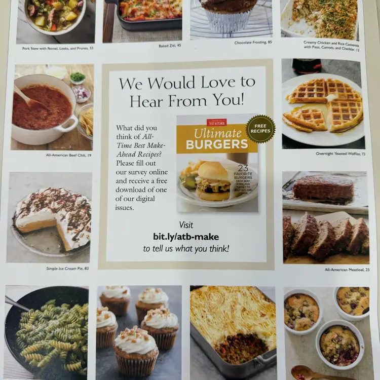 Cook’s Illustrates All -Time Best Make -Ahead Recipes 2018