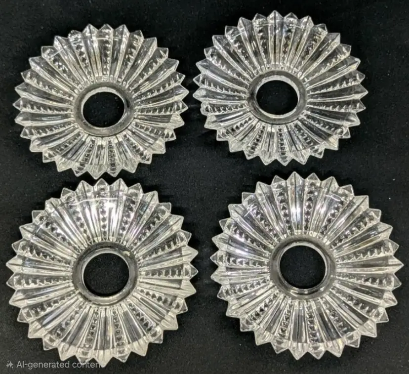 4 Vintage 3.5" Bobèche (Candle Wax Catchers)