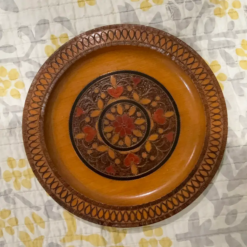 Polish Pyrography Wood Plate 11”