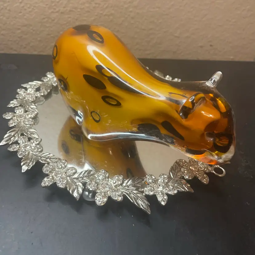 Gorgeous Murano Italy Art Glass Leopard Figurine