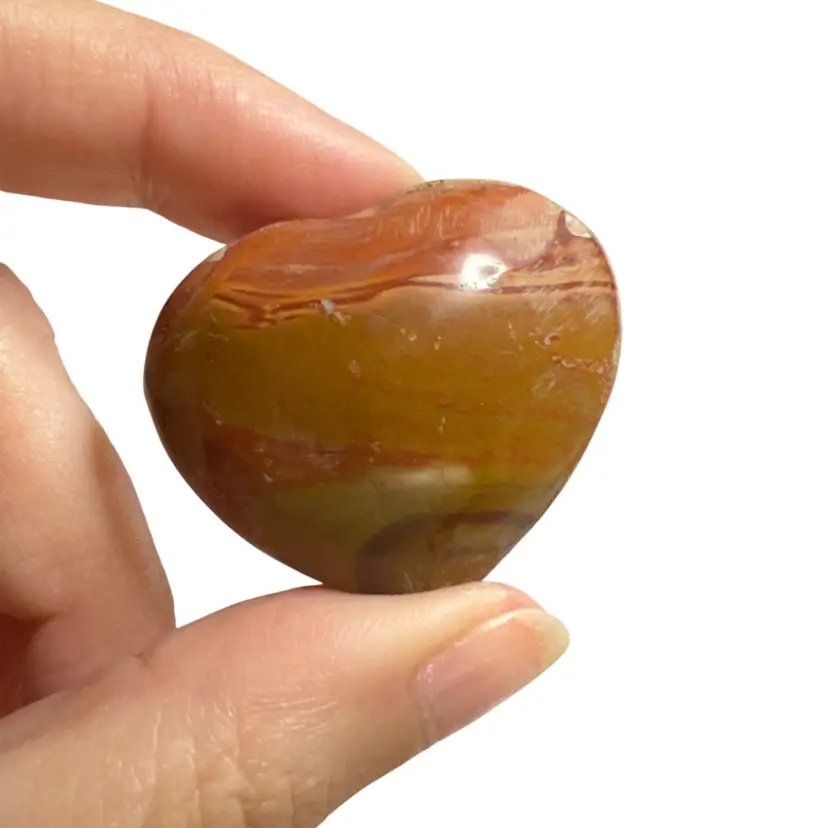 Polychrome Jasper Heart Palm Stone