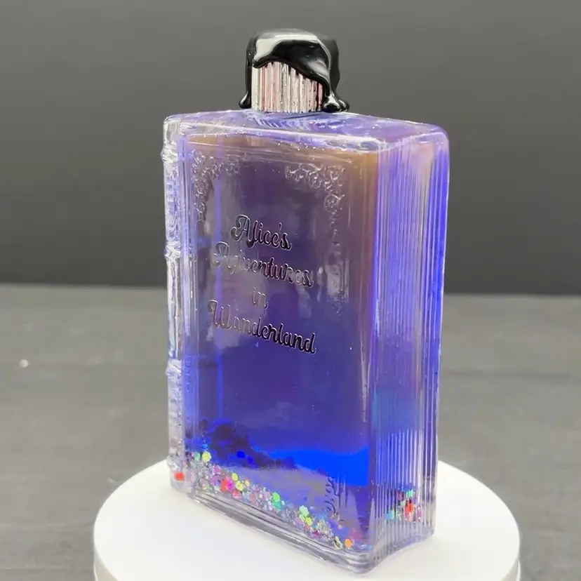Dark Blue Alice's Adventures in Wonderland Inspired Potion Book Bottle - Made by Me