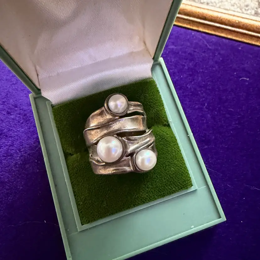Vintage Hagit Gorali Sterling Silver Chunky Ring Size 6