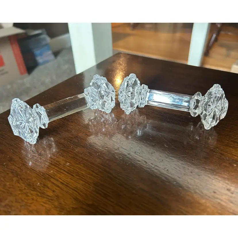 Clear Glass Knife Rest Lot Of 2