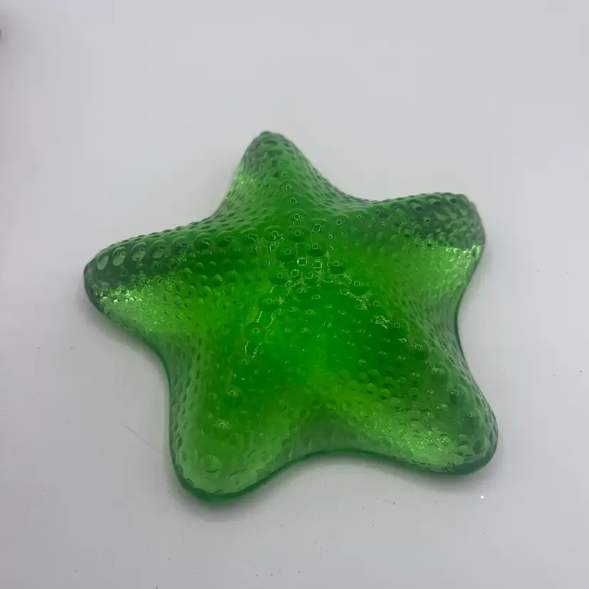 Starfish, Textured Art Glass In Emerald Green, Beautiful