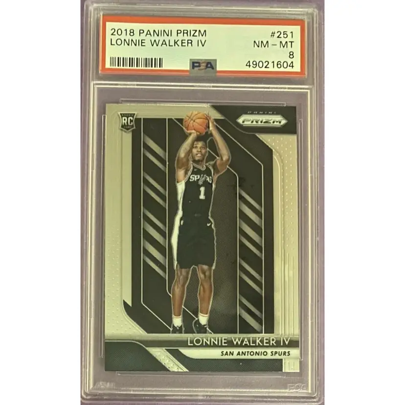 2018-19 Panini Prizm #251 Lonnie Walker IV Rookie RC PSA 8 NM-MT Spurs