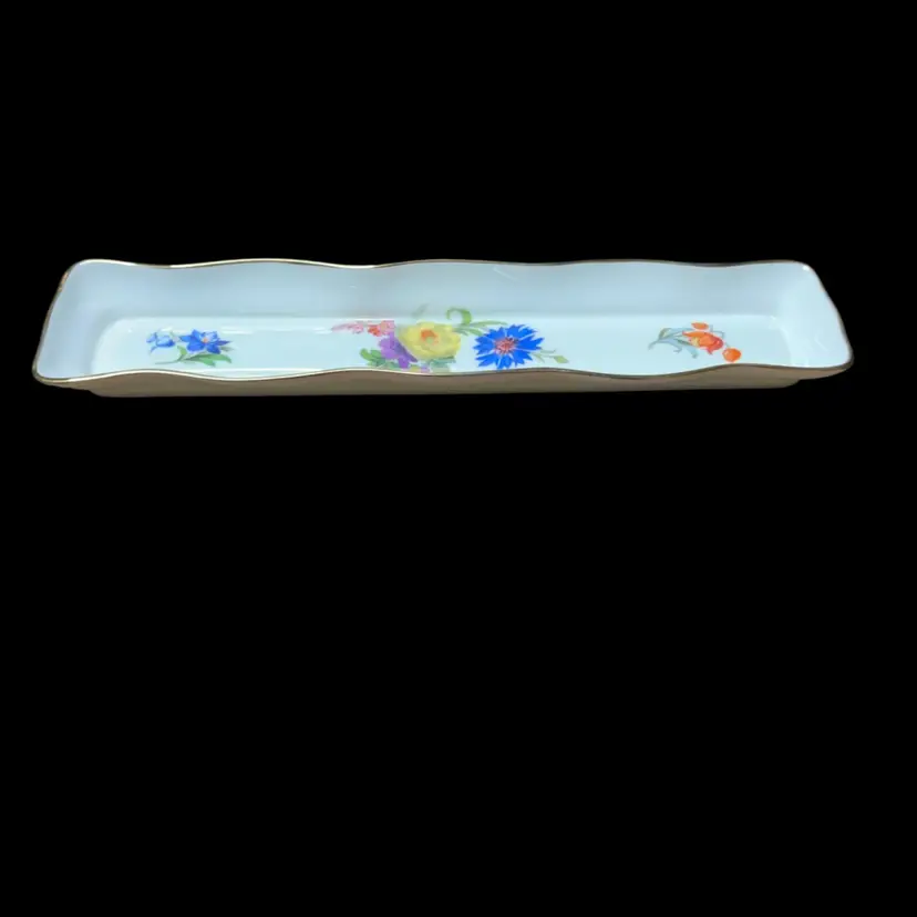 13. VINTAGE KENALL BONE CHINA W/FLOWERS OLIVE TRAY MADE IN STAFFORDSHIRE ENGLAND