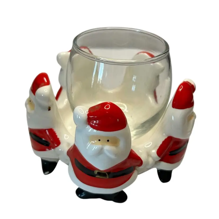 Fitz And Floyd Made In Japan Handpainted Santa Votive Holder @4x4