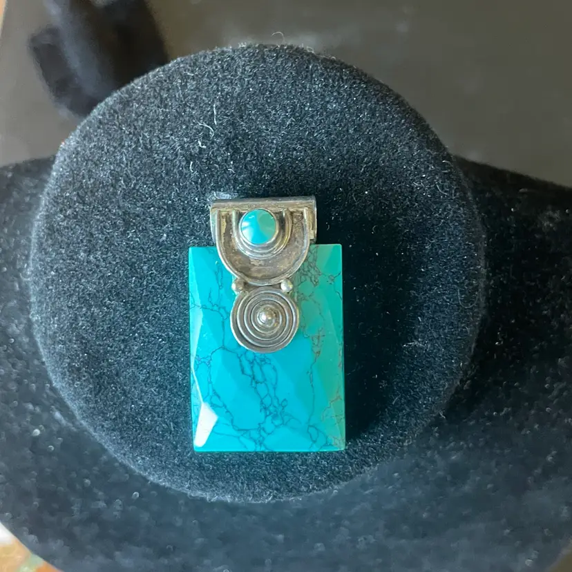 Artisan Sterling Silver And Turquoise Pendant