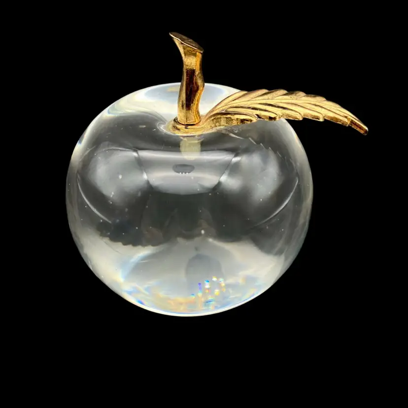 BIN - Vintage Brass And Glass Paperweight Made In Taiwan 3” 1 Of 2