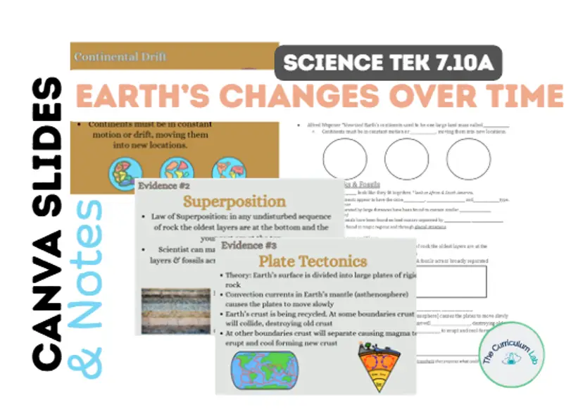 Earth's Changes Over Time lesson slides & guided notes