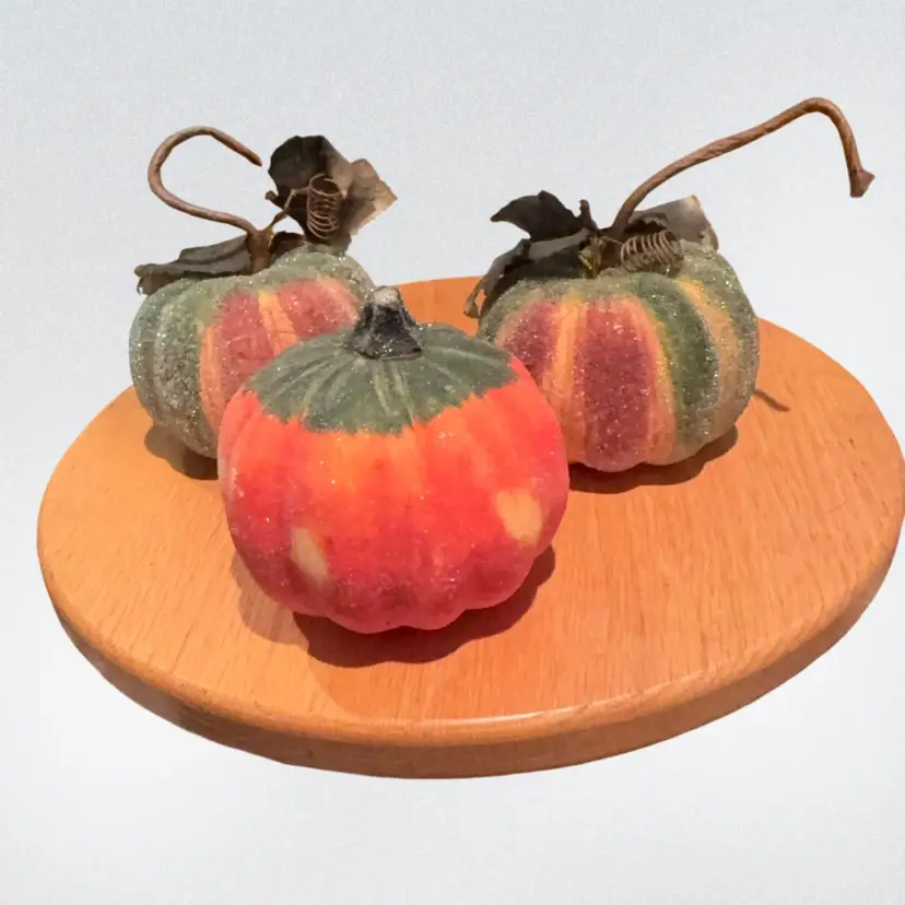 Pumpkins - Vintage Glass Beaded “Sugared” Fruit