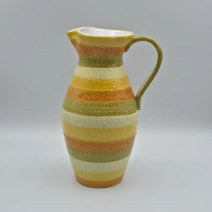 Vintage Mid-Century Italian Striped Pitcher