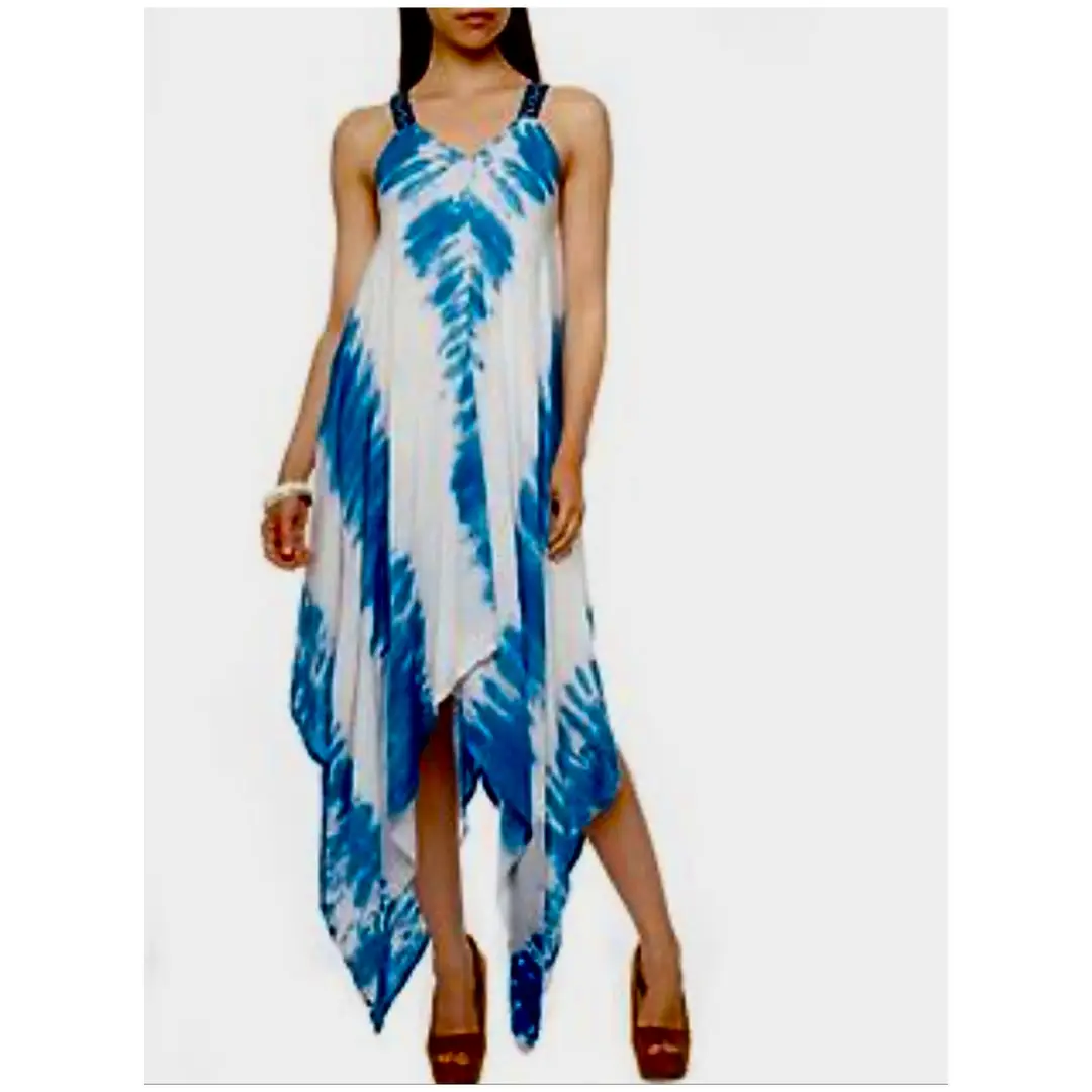 Bella Moda Blue Tie-Dye Dress