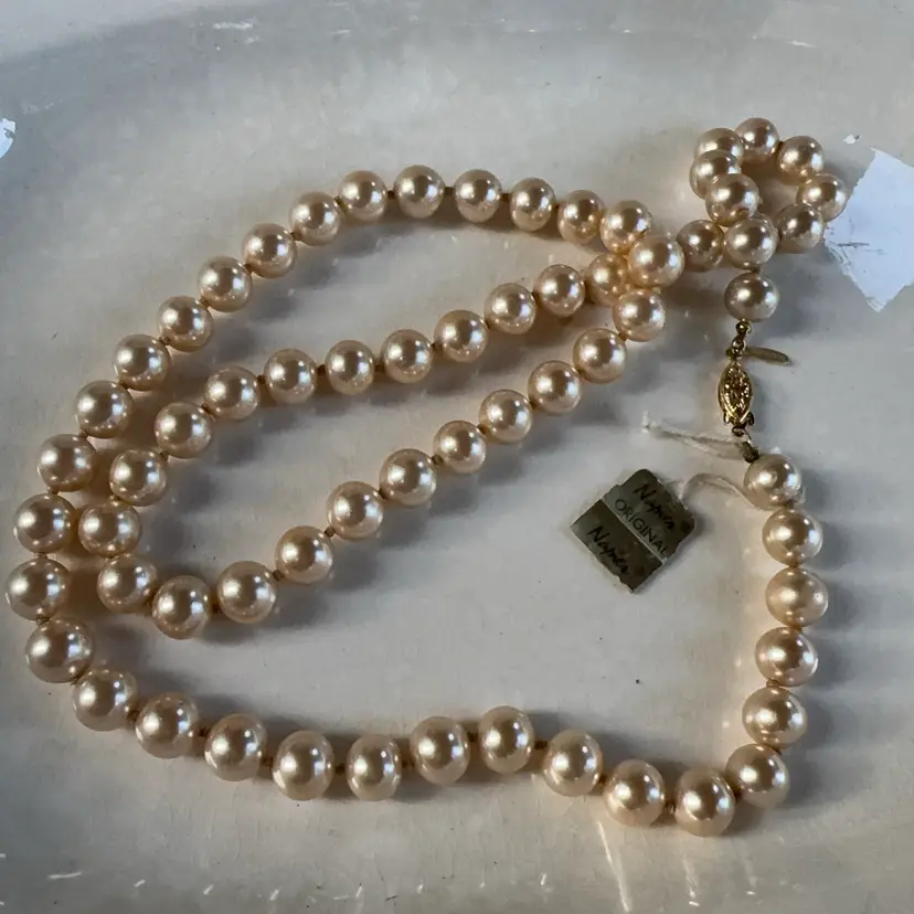 Vintage 28” Napier Champagne Faux Pearls-NOS