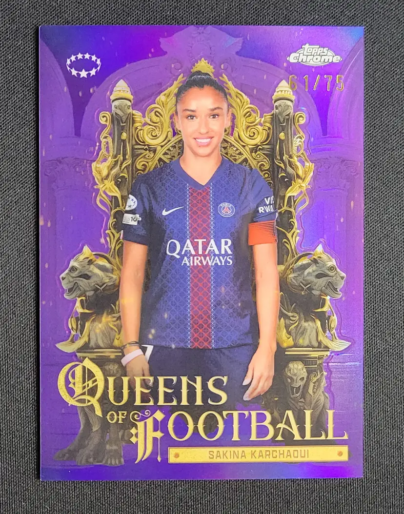 2025-26 Topps Chrome UWCL - Sakina Karchaoui - Queens /75