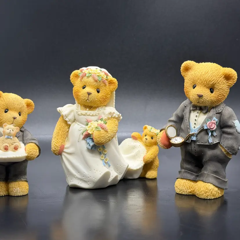 Cherished Teddies ,Cake Toppers  Or Wedding Figurine Enesco Marriage - 3 Bears