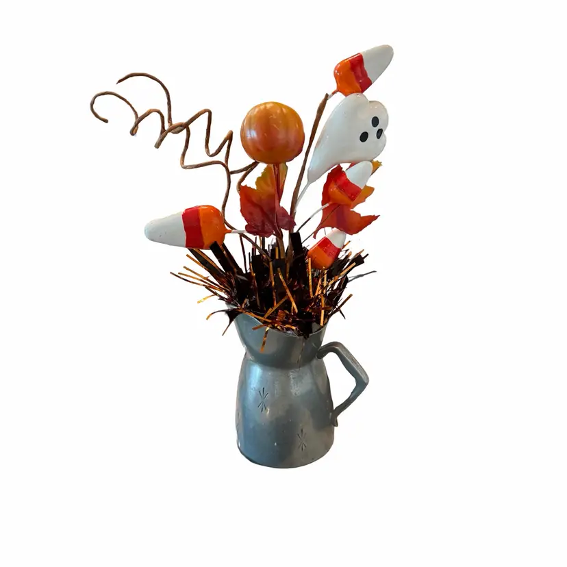 30 Vintage Upcycled Halloween Pewter Candy Corn Decor 6”